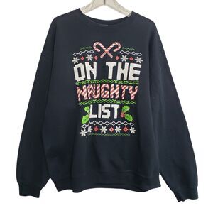 Fun Christmas Sweater / Sweatshirt, "On the Naughty List," Heavy Blend, Size XL